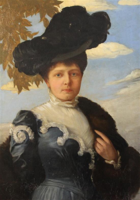 Scottish School Portrait of Isabella Proctor-Patterson of Aberdeen 34 x 25in.